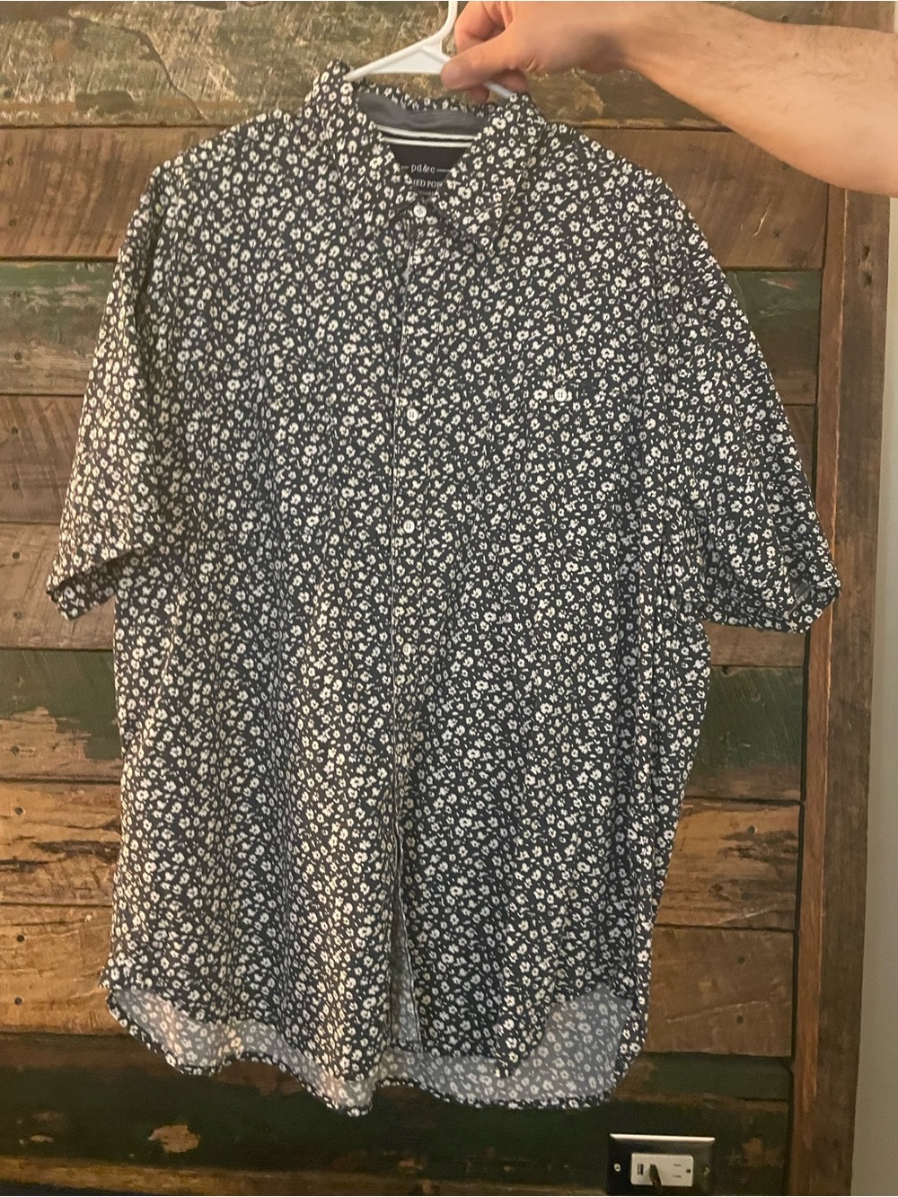 PD&C Short-Sleeve Navy Floral Button-Up Shirt 2X